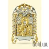 Икона серебряная "Державная" с позолотой. эмалью и фианитами