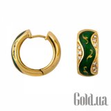 Золотые серьги с бриллиантами и эмалью