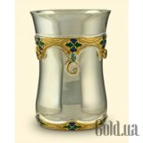 Армуд серебряный из набора чайного "Шахерезада" с натур. вставками. фианитами и эмалью