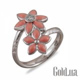 Серебряное кольцо с цирконом и эмалью