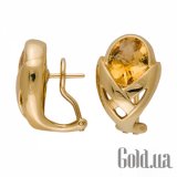 Золотые серьги с цитринами