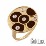 Золотое кольцо с бриллиантами и эмалью