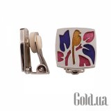 Серебряные клипсы с разноцветным лаком