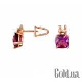 Fashion Золотые серьги с бриллиантами и аметистами QRGA/A