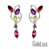 Fashion Золотые серьги с драг. камнями от Swarovski 7E32736