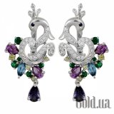 Fashion Золотые серьги с бриллиантами и драг.камнями от Swarovski 7E34291