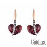 Fashion Золотые серьги с бриллиантами и аметистами 6E0165AME