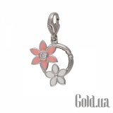 Серебряная подвеска для браслета/ колье с цирконом и эмалью