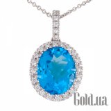 Золотой кулон с бриллиантами, топазом и цепочкой