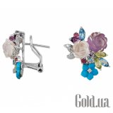 Fashion Золотые серьги с бриллиантами и полудрагами 7E26694A