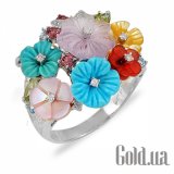 Золотой набор с бриллиантами и полудрагами: 3 шт.