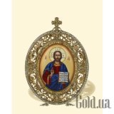 Икона серебряная с финифтьевым образом "Нерукотворный образ Иисуса Христа"