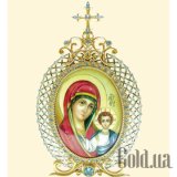 Икона серебряная с финифтьевым образом "Казанская Божия Матерь"