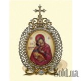 Икона серебряная с финифтьевым образом "Владимирская Божия Матерь"